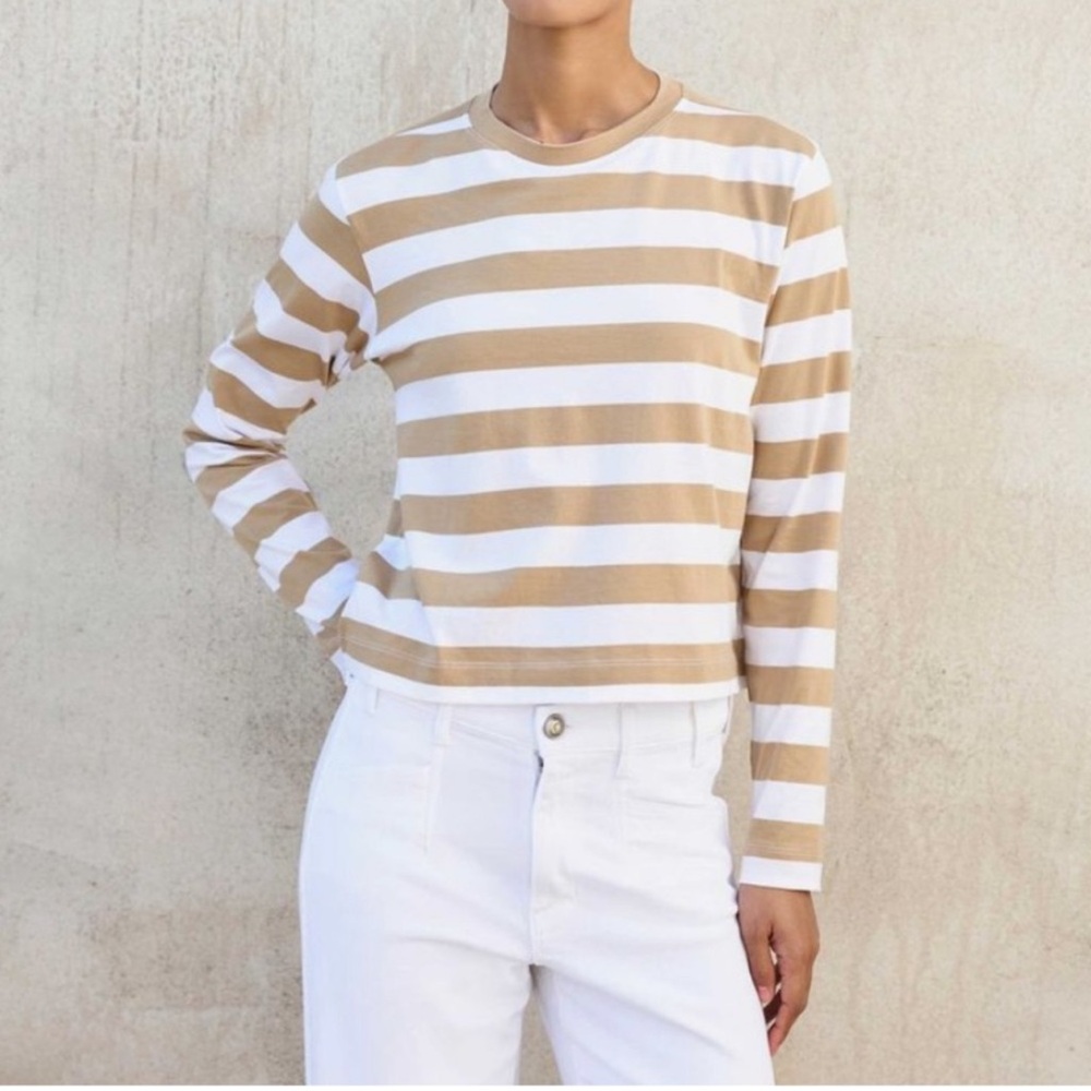 AYR The Slushy Tee Crewneck Long Sleeve Shirt Riviera Biscuit